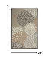 2? x 10? Natural and Gray Indoor Outdoor Runner Rug