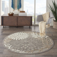 2? x 10? Natural and Gray Indoor Outdoor Runner Rug