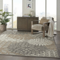 2? x 10? Natural and Gray Indoor Outdoor Runner Rug