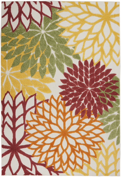 6? x 9? Red Warm Harvest Indoor Outdoor Area Rug