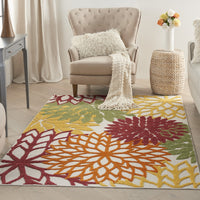 6? x 9? Red Warm Harvest Indoor Outdoor Area Rug