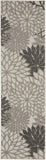 2? x 6? Silver and Gray Indoor Outdoor Runner Rug