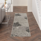 2? x 6? Silver and Gray Indoor Outdoor Runner Rug