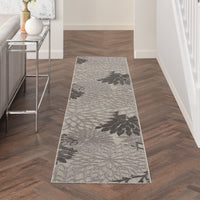2? x 6? Silver and Gray Indoor Outdoor Runner Rug