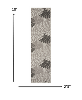 2? x 6? Silver and Gray Indoor Outdoor Runner Rug