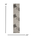 2? x 6? Silver and Gray Indoor Outdoor Runner Rug