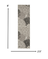 2? x 6? Silver and Gray Indoor Outdoor Runner Rug