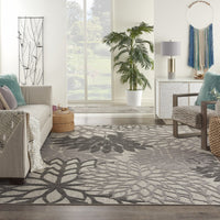 2? x 6? Silver and Gray Indoor Outdoor Runner Rug