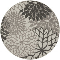 2? x 6? Silver and Gray Indoor Outdoor Runner Rug