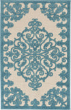 3? x 4? Aqua Medallion Indoor Outdoor Area Rug