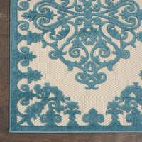 3? x 4? Aqua Medallion Indoor Outdoor Area Rug