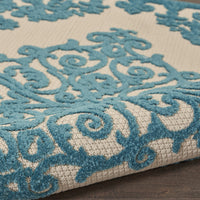 3? x 4? Aqua Medallion Indoor Outdoor Area Rug