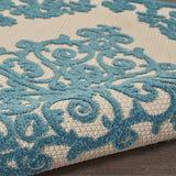 3? x 4? Aqua Medallion Indoor Outdoor Area Rug