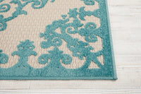 3? x 4? Aqua Medallion Indoor Outdoor Area Rug