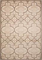 5? x 8? Cream and Beige Trellis Indoor Outdoor Area Rug