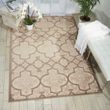5? x 8? Cream and Beige Trellis Indoor Outdoor Area Rug