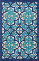 5? x 8? Cream and Beige Trellis Indoor Outdoor Area Rug