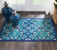 5? x 8? Cream and Beige Trellis Indoor Outdoor Area Rug