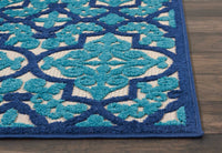 5? x 8? Cream and Beige Trellis Indoor Outdoor Area Rug