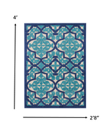 5? x 8? Cream and Beige Trellis Indoor Outdoor Area Rug