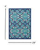 5? x 8? Cream and Beige Trellis Indoor Outdoor Area Rug