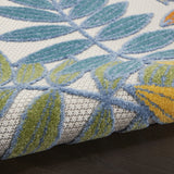 4?x 6? Ivory and Colored Leaves Indoor Outdoor Runner Rug