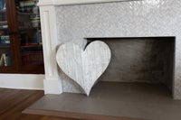 24" Rustic Farmhouse White Wash Large Wooden Heart