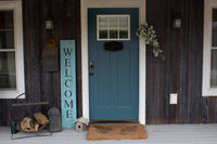 Rustic Light Aqua Blue Front Porch Welcome Sign