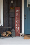 Rustic Red and White Front Porch Welcome Sign