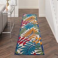 2?x 8? Multicolored Leaves Indoor Outdoor Runner Rug