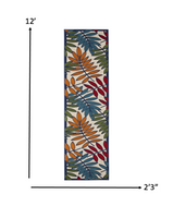 2?x 8? Multicolored Leaves Indoor Outdoor Runner Rug