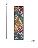 2?x 8? Multicolored Leaves Indoor Outdoor Runner Rug