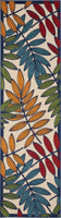 2?x 8? Multicolored Leaves Indoor Outdoor Runner Rug