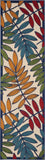 2?x 8? Multicolored Leaves Indoor Outdoor Runner Rug