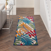 2?x 8? Multicolored Leaves Indoor Outdoor Runner Rug