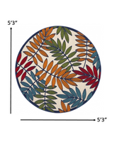 2?x 8? Multicolored Leaves Indoor Outdoor Runner Rug