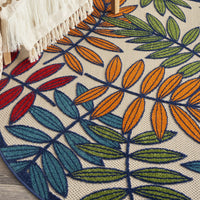 2?x 8? Multicolored Leaves Indoor Outdoor Runner Rug