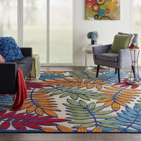 2?x 8? Multicolored Leaves Indoor Outdoor Runner Rug