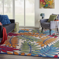 2?x 8? Multicolored Leaves Indoor Outdoor Runner Rug