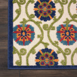 4? x 6? Blue Floral Vines Indoor Outdoor Area Rug