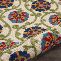 4? x 6? Blue Floral Vines Indoor Outdoor Area Rug