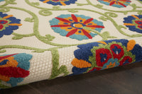4? x 6? Blue Floral Vines Indoor Outdoor Area Rug