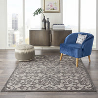 5? x 8? Gray and Charcoal Indoor Outdoor Area Rug