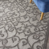 5? x 8? Gray and Charcoal Indoor Outdoor Area Rug