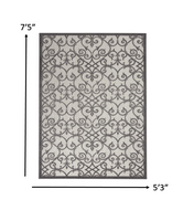 5? x 8? Gray and Charcoal Indoor Outdoor Area Rug