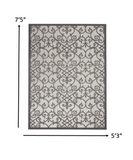 5? x 8? Gray and Charcoal Indoor Outdoor Area Rug