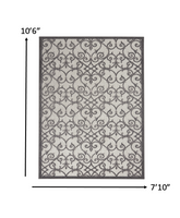 5? x 8? Gray and Charcoal Indoor Outdoor Area Rug