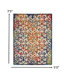 5? x 8? Rainbow Colored Indoor Outdoor Area Rug