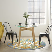 5? x 7' Multi Medallion Indoor Outdoor Area Rug