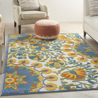 5? x 7' Multi Medallion Indoor Outdoor Area Rug